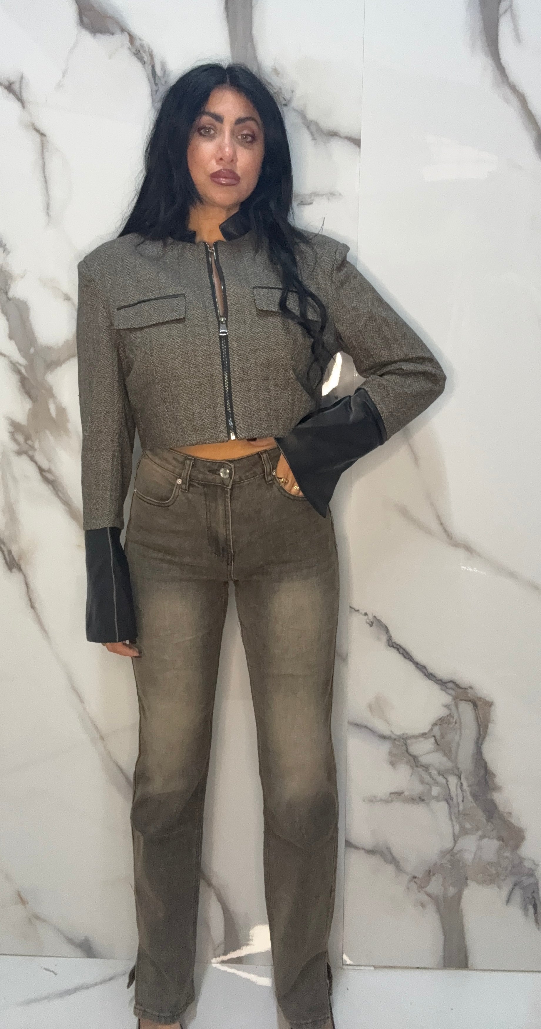 GIACCA CROP VERA (B9630)