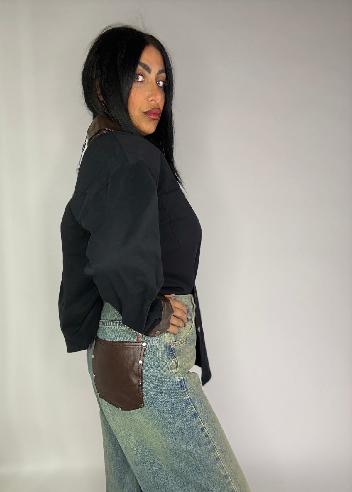 DENIM CONTRAST DETAIL (a3975)