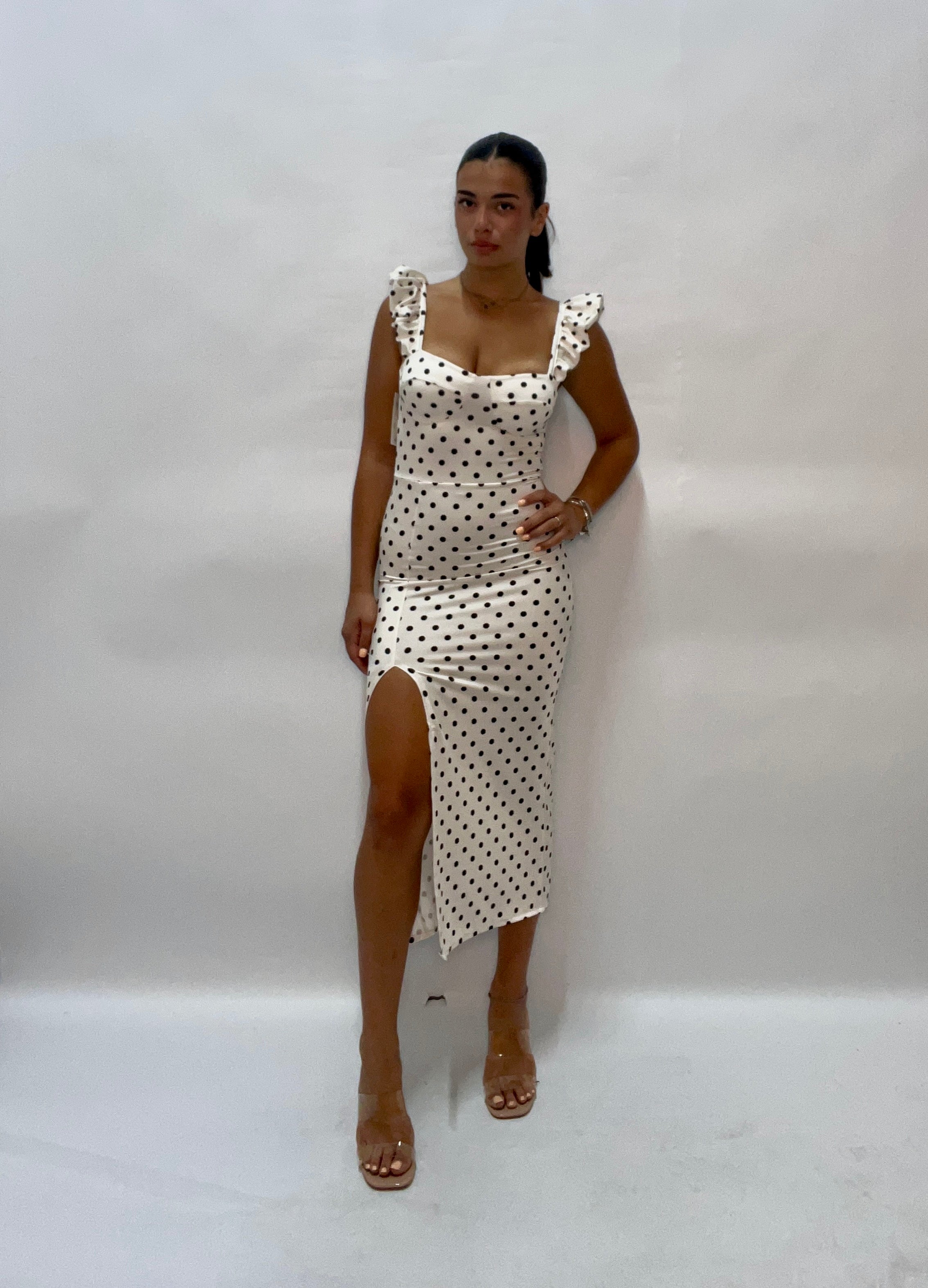 DRESS WHITE POIS (23745)