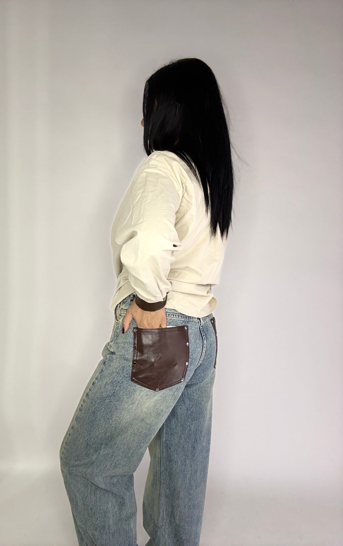 DENIM CONTRAST DETAIL (a3975)