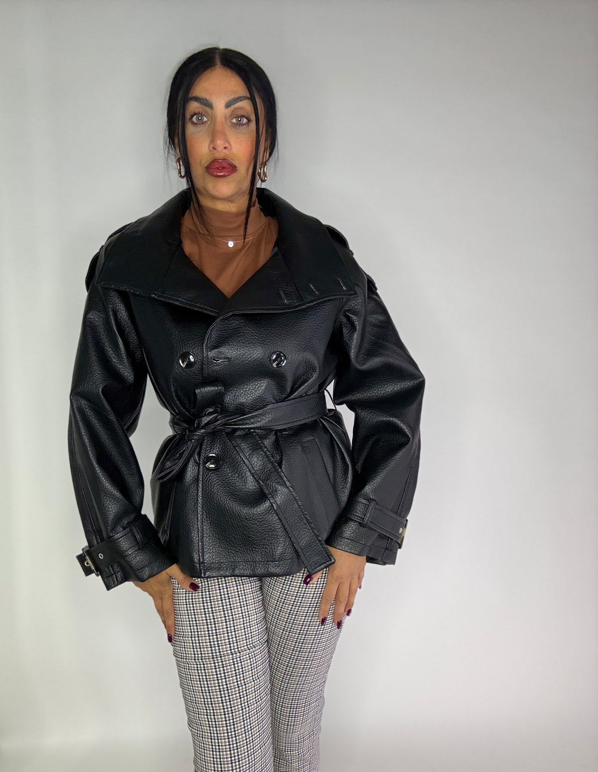TRENCH ECO PELLE BLACK (9950)