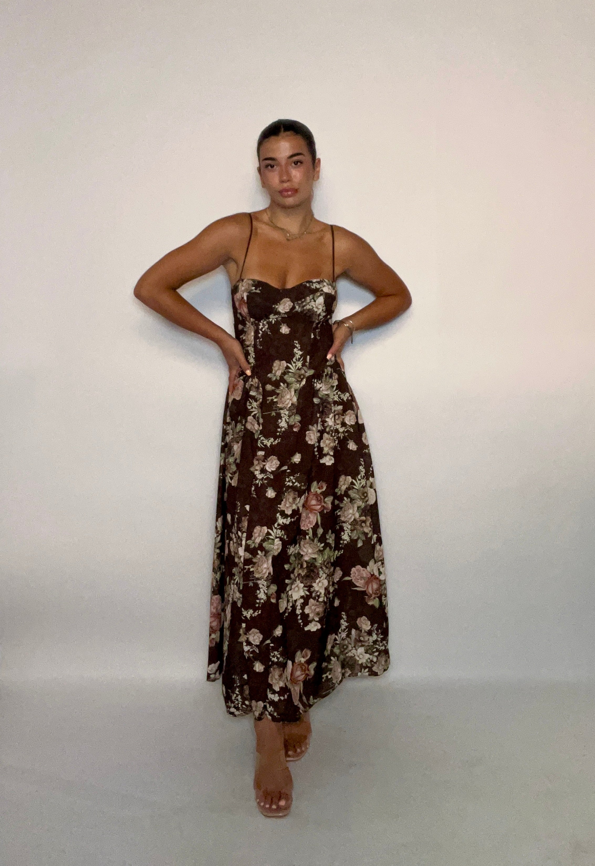 ABITO SUMMER FLOWERS (5185MARRONE )