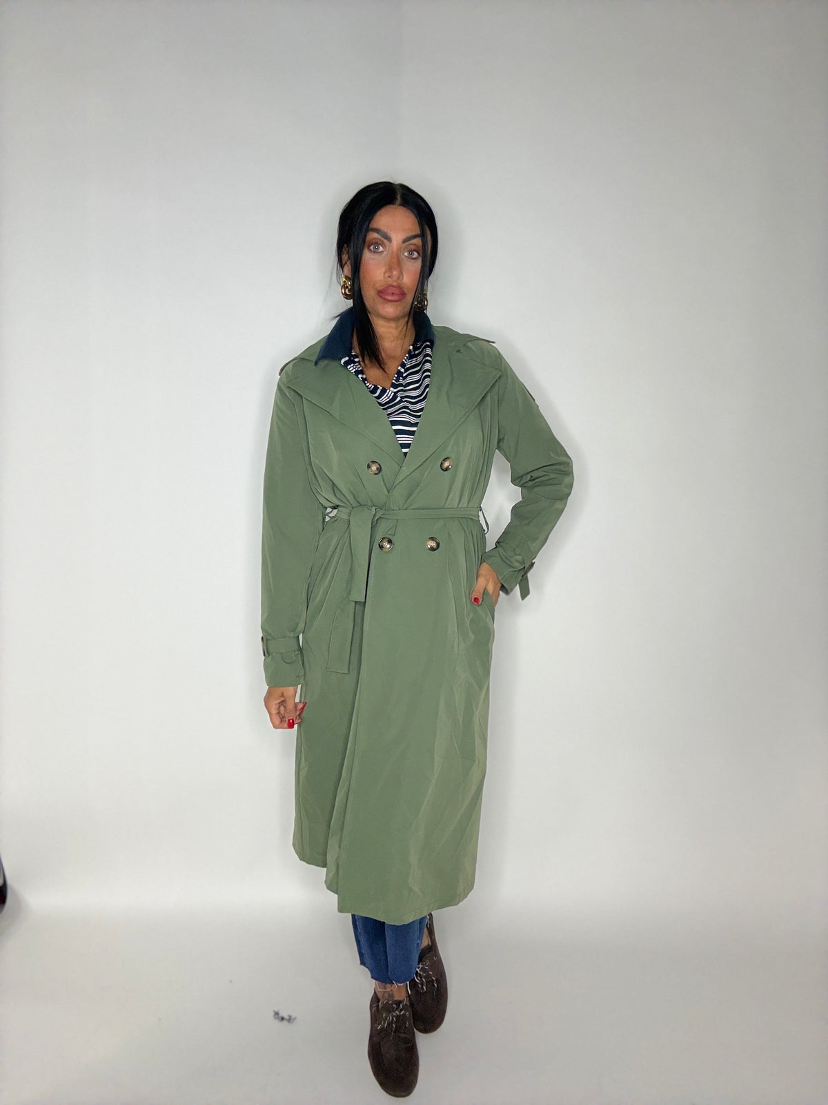 TRENCH LONG GREEN (4494)