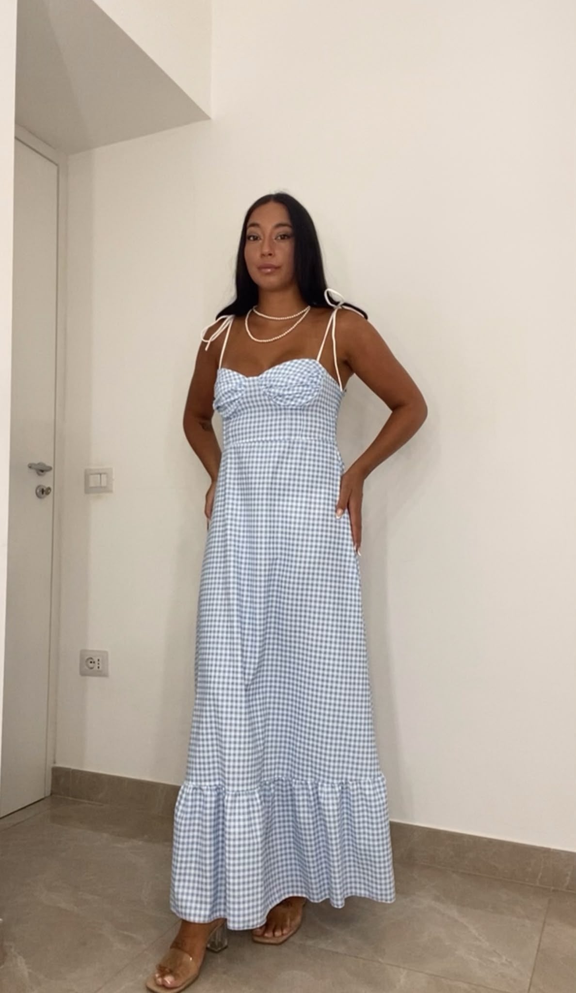 ABITO QUADRETTI (33958celeste )
