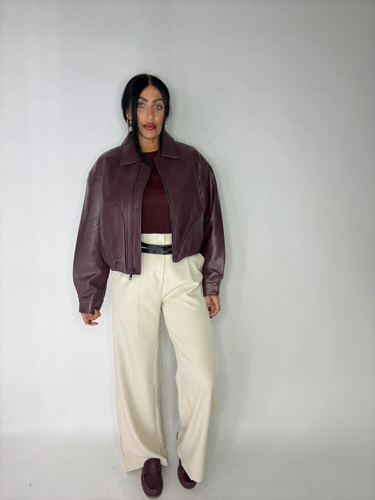 GIUBBOTTO CROPPED BURGUNDY (9943)