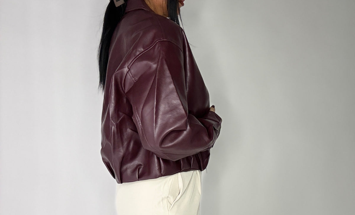 GIUBBOTTO CROPPED BURGUNDY (9943)