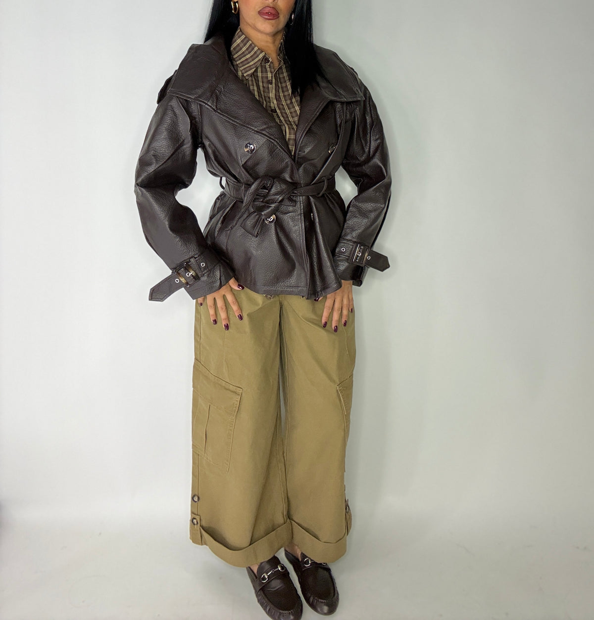 TRENCH ECO PELLE BROWN (9950)