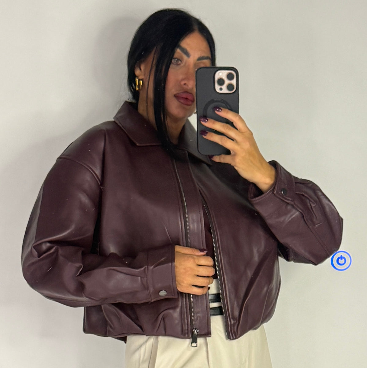GIUBBOTTO CROPPED BURGUNDY (9943)